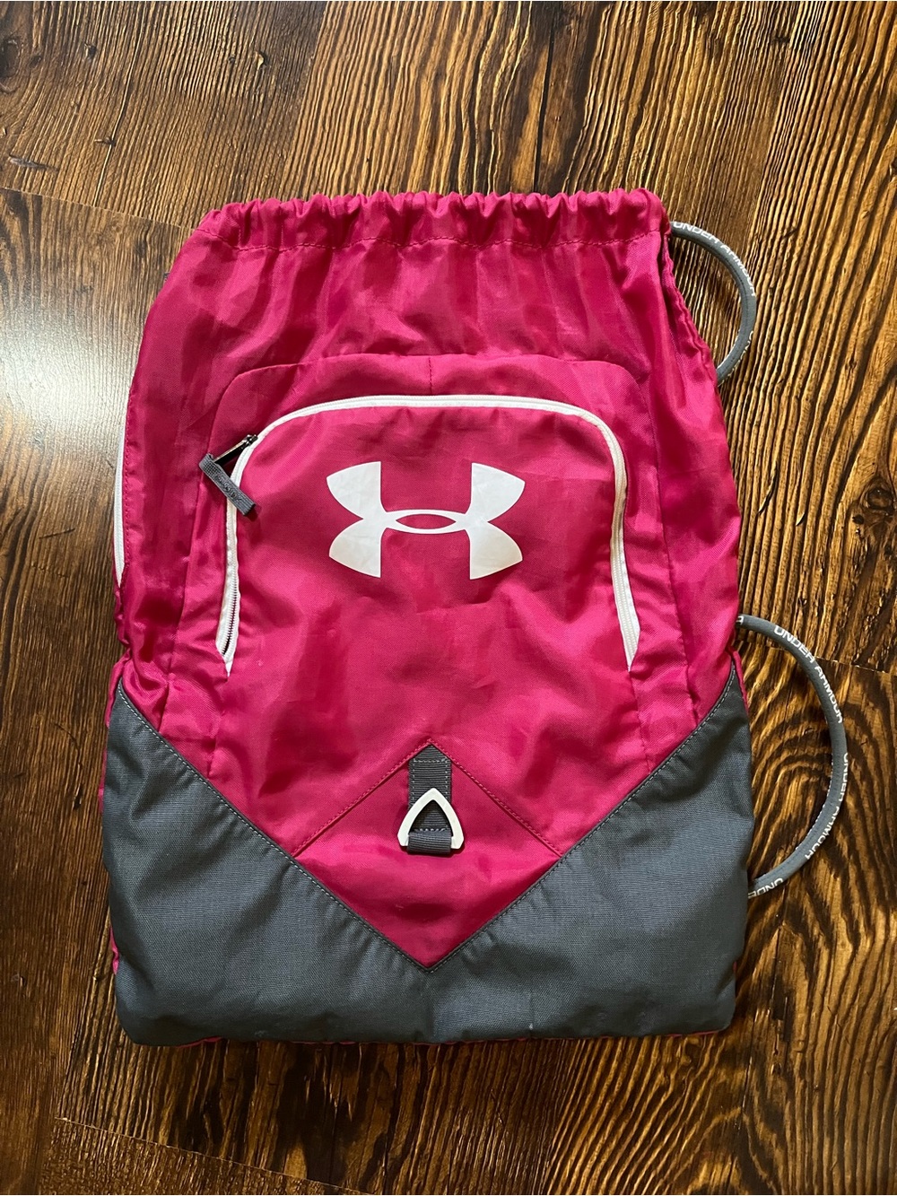 Under Armour Hot Pink and Gray Drawstring Gym Sack